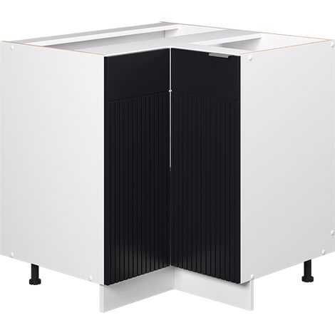 Mobile ad angolo cucina Fame-Line, Nero a righe, 80.5 cm senza piano di lavoro, Vicco