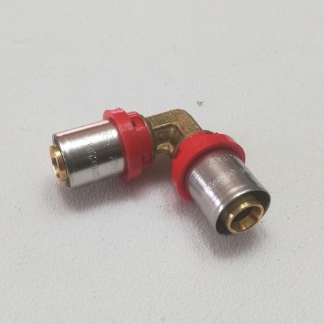 Tiemme raccordo 16 x 16 curvo gomito doppio a pressare per tubo multistrato (1/2)