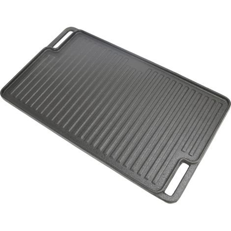 Primaster Gusswendeplatte eckig 46 x 26 x 2 cm Grillplatte