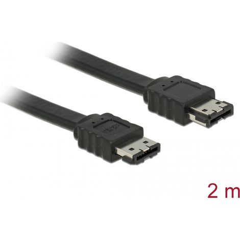 Delock Cable eSATA 3 Gb/s hembra  eSATA hembra de 2 m negro