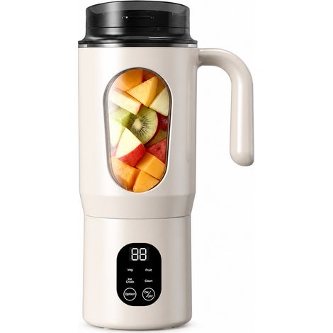 Blender Portable Rechargeable pour Jus et Smoothies, 12 Lames, 7,4 V, Beige (1/5)