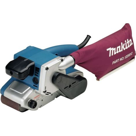 Makita – Ponceuse à bande 1010 W – Vitesse 210-440 m/min – Largeur bande 76 mm – Longueur bande 533 mm – Sac à poussière inclus
