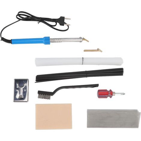Kit de soudure plastique 80 W – Tiges blanc/noir + treillis acier inoxydable + papier abrasif – Pour pare-chocs, kayaks, canoës (1/5)