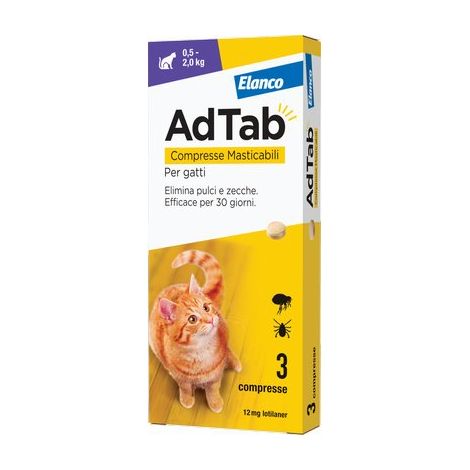ANTIPARASSITARIO ADTAB GATTI ELANCO - KG  0,5/2 CF=PZ 3- 1 confezioni