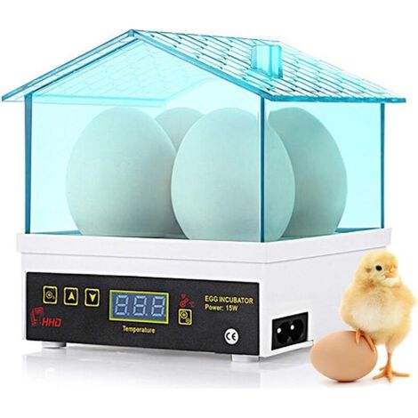 Mini-Digitalbrutapparat für 4 Eier mit Feuchtigkeitsanzeige für Hühner-, Enten-, Vogel- und Puteneier zu Hause