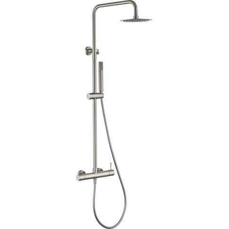 Conjunto ducha monomando Genova níquel cepillado [ IMEX® ]