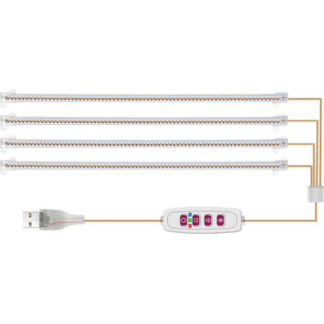 Lampe de culture pour plantes, spectre complet, 5 modes d'éclairage de jardinage intérieur à intensité variable, prise USB, lumière de croissance LED pour plantes d'intérieur en croissance et en flora