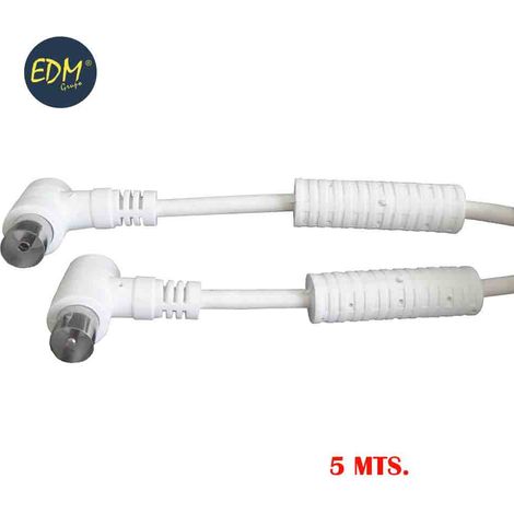 Prolunga TV-video angolata con filtro 9,5mm EDM bianco confezionato da 5m