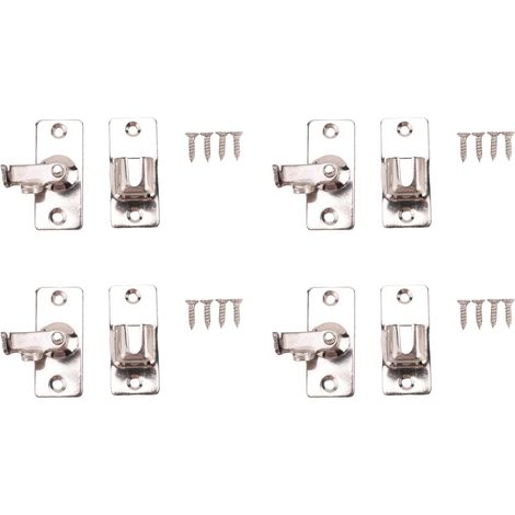 4X Salle de Bain En Acier Inoxydable Ornements Fournitures Portes Serrures Porte Coulissante à Angle Droit Serrure Boucle de Porte (1/5)