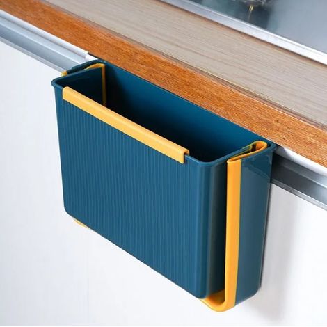 Poubelle de Cuisine Suspendue Pliable et Portable, Petit Bac à Ordures Créatif avec Couvercle pour Tri Sélectif, Accessoire de Rangement Multifonction pour Armoire de Placard ou Voiture-lsw (1/5)