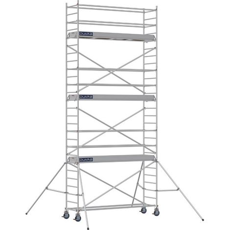 DUARIB - Échafaudage roulant aluminium Docker – Version lisses – Largeur 85 cm – Hauteur max 11,90 m – Longueur 2,05 / 2,54 / 2,95 m - Hauteur de plateau 5,9 m - L 2,95 x l 0,85 m