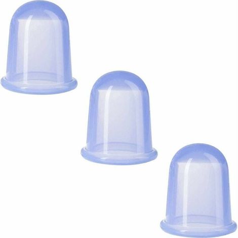 Lot de 3 ventouses de massage traditionnelles en silicone pour soulager la douleur Bleu (1/5)