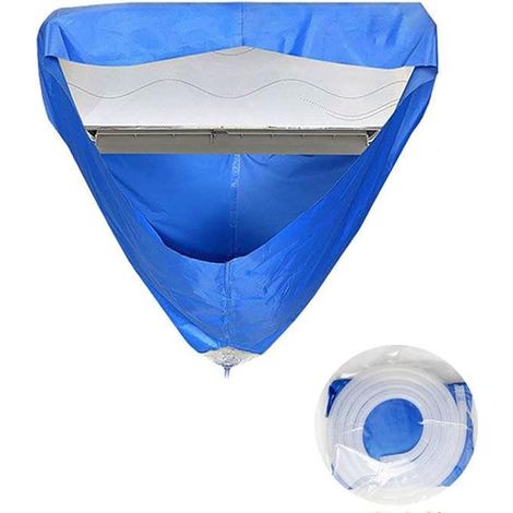 Sac de lavage pour climatiseur d'air, couvercle mural pour climatiseur avec bec de vidange et tuyau étanche anti-poussière (Q533) (1/5)