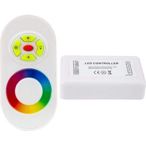 Contrôleur Variateur Tactile Ruban LED 12/24V DC RGB avec Télécommande RF (1/5)