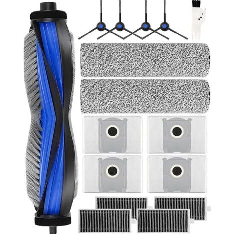 X8 PRO OMNI Accessoires pour ECOVACS DEEBOT X8 /X8 PRO OMNI Robot Aspirateur, Pièces de Rechange avec 1 Brosse Principale 2 Balais Roulants 4 Sacs à PoussièRe 4 Brosses Latérales 4 Filtres Hepa (1/4)