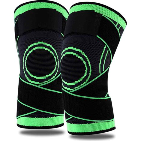 Genouilleres De Compression - Fibre Polycool Et Elastane - Pour Course A Pied Basket Et Activites Sportives - Par Paquet De 1 Paire (1/5)