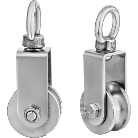 2 Pack 34mm Pulley with Ball Bearing, 250kg Rack, Silent Swivel Pulley for Pulley System, Gym Equipment, Clothesline (1/5)