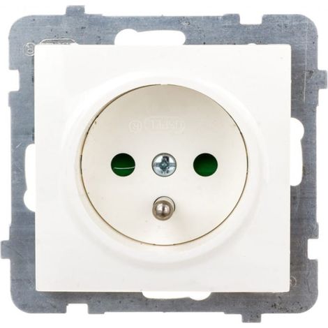 AS Einzelsteckdose mit/mit Jalousien ecru GP-1GZP/m/27