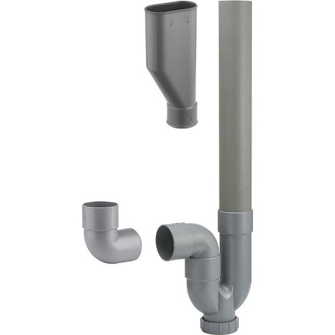 – Siphon de douche Ø40 avec entonnoir – Tube PVC compact – Coude 90° ABS – Garde d'eau 50 mm – Joint EPDM NBR85 (1/2)
