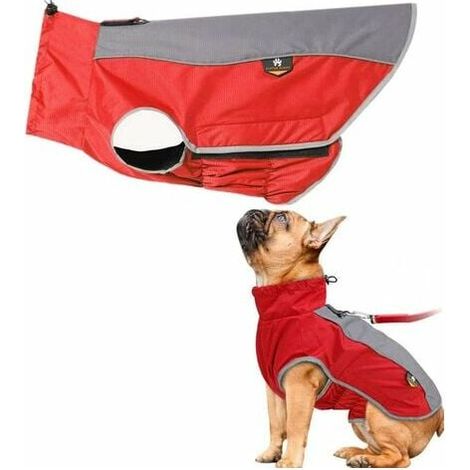 Piece Dog Coat With Harness, Breathable Dog Raincoat, Easy-to-carry Dog Coat With Harness To Protect Dog From Rain When Walking Outdoor, Red, L (1/5)