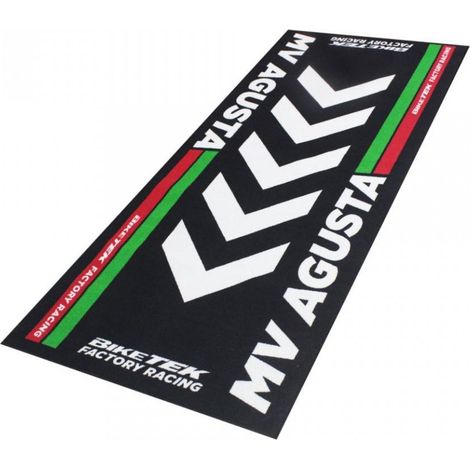 Tapis environnemental Biketek Garage Mat noir blanc pour moto MV