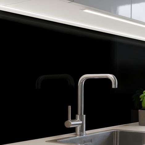 REVETEMENT MURAL DE CUISINE, CRÉDENCE DE CUISINE Noir 80x60 (1/5)