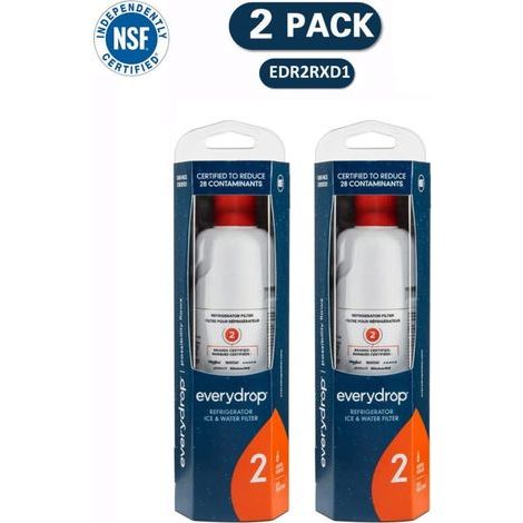 2er-Pack Kühlschrank-Wasserfilter – 99 % Bleireduzierung – Kompatibel mit Whirlpool und anderen Modellen – Einfache, werkzeuglose Installation – EDR2RXD1 (1/5)