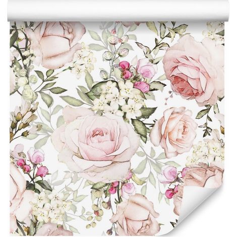 Papier peint Roses parmi les feuilles pour salon et chambre 50x1000 cm (1/5)