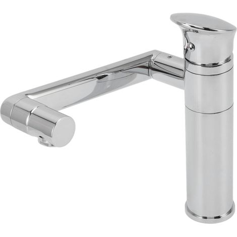Robinet de lavabo universel avec flexible, robinet monotrou en métal pour cuisine et salle de bain, filetage G1/2 (1/5)