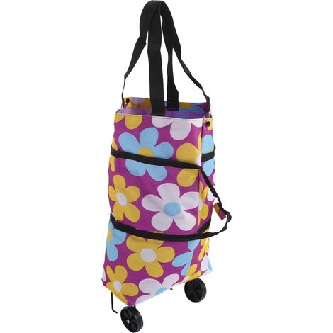 Faltbarer Einkaufswagen, multifunktionale Einkaufstasche aus Canvas mit Rollen für Senioren, Typ 1 (1/5)