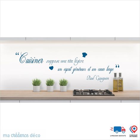 Crédence : CUISINER DEMANDE 1 - Couleur Bleu signal - Alu composite - 120 - 60 (1/3)