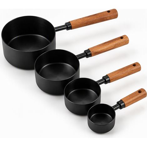 cuillère doseuse de cuisine noir en set, lot de 4 modele 1