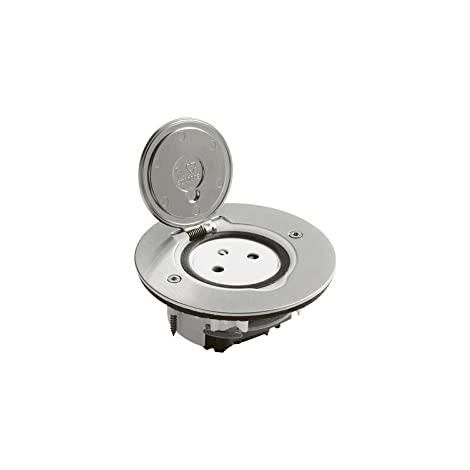 Legrand Toma de corriente de suelo acero inoxidable cepillado 2P+T IP44
