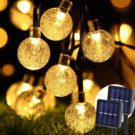 Guirlande lumineuse LED - Lampe solaire LED - Éclairage extérieur pour camping - Lumière blanche chaude - 8 modes (22 m x 200 LED) (1/4)