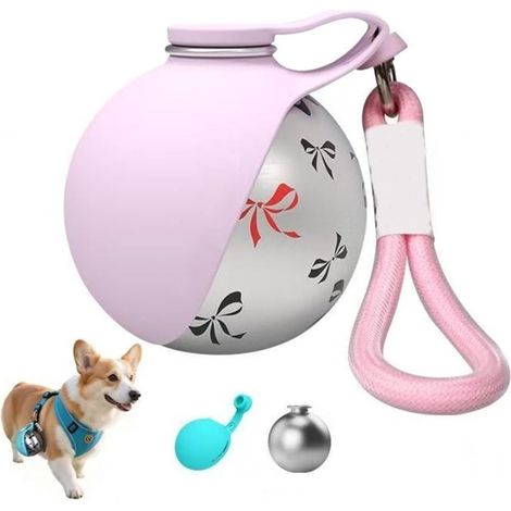 Trinkflasche für Haustiere – tragbare 1-in-1-Trinkflasche für Hunde – faltbare und tragbare Trinkflasche für Haustiere – runder Edelstahlkörper mit (1/5)