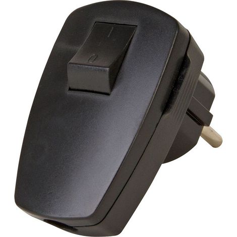 Fiche Angulaire Noire Interrupteur Prise Coudée Avec Interrupteur Intégré, Sécurité Renforcée. - (1/2)