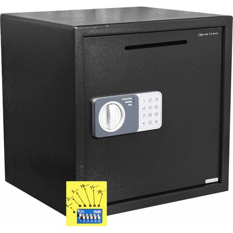 Genie Hand – Cassaforte a Tempo ad Apertura Ritardata, Anti Rapina, con Adesivo per Vetrina di Deterrenza Grande Deposito