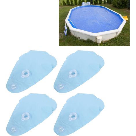 Contrapesos para cubiertas de piscina de PVC, bolsas de agua para montaje en pared [10 unidades, azul claro, 35 x 25,5 cm] – Protege el suelo y la cubierta de invierno. (1/5)