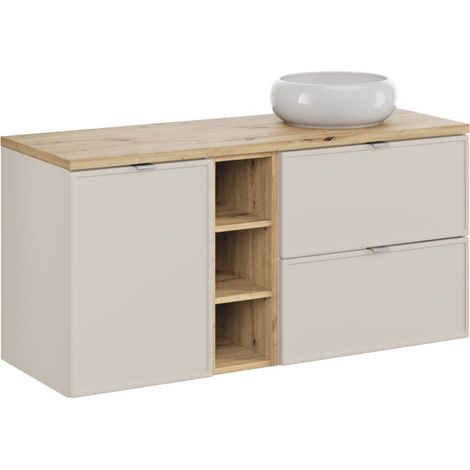 Meuble vasques à poser 100 cm + 3 éléments - Sublima Cashmere - Livraison gratuite