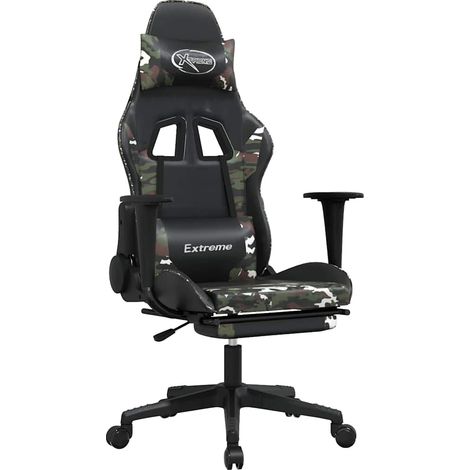 Maison Exclusive - Sedia da Gaming con Poggiapiedi Nero e Mimetico in Similpelle (1/5)
