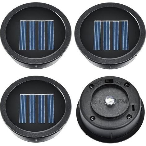 Lot de 4 lampes solaires de rechange de 7 cm pour lanternes extérieures, 1,2 V 600 mAh, pièce de rechange IP44, panneau solaire LED pour décoration de jardin, allée, cour (1/5)