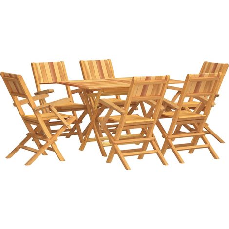 Maison Exclusive - 7-tlg. Garten-Essgruppe Massivholz Teak (1/5)