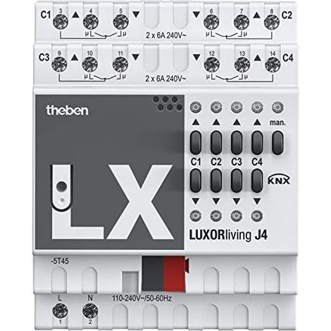 Theben Smart Home-System LUXORliving J4 4 Kanäle Bussystem-Jalousieaktor (1/3)