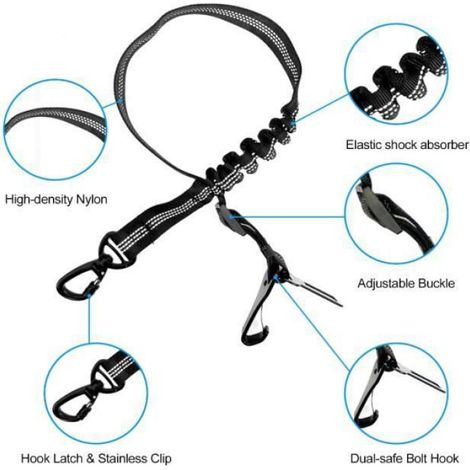 Ceinture de sécurité pour Chien - Trois en Un - Réglable - Antichoc - Rembourrage élastique (1/4)