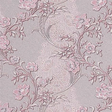 Comfort Textured Wallpaper Pink Flowers Vines Retro Classic Paste The Wall Paper (1/4)