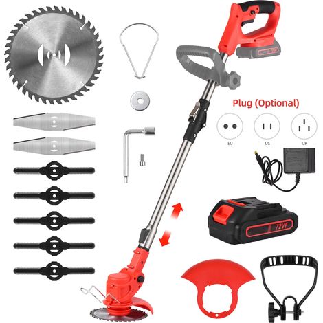 Decespugliatore elettrico a batteria Zoternen, tosaerba senza spazzole con batteria e 2 lame, tosaerba portatile per esterni per tagliare l'erba (1/5)