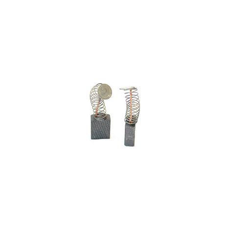 Set aus 2 anpassbaren Kohlen für Metabo. Abmessungen: 5 x 10 x 12,5 mm.