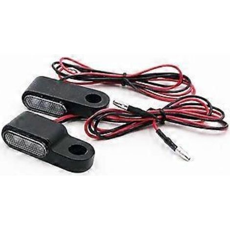 Lot de 2 clignotants LED 12 V pour moto, avec support, couleur ambre, pour guidon. (1/5)