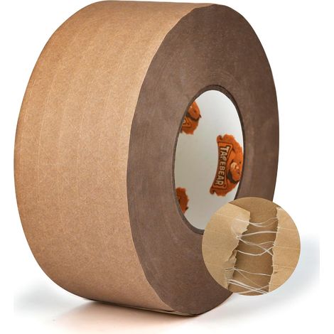 Water Adhesive Tape Kraft Fibre Reinforced Tape 50 mm x 164 ft (1/5)