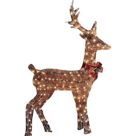 Décoration de Noël Gigicial, renne lumineux pour extérieur, marron (1/2)